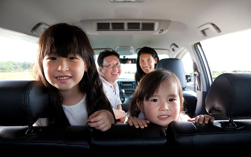 Family Inside A Car